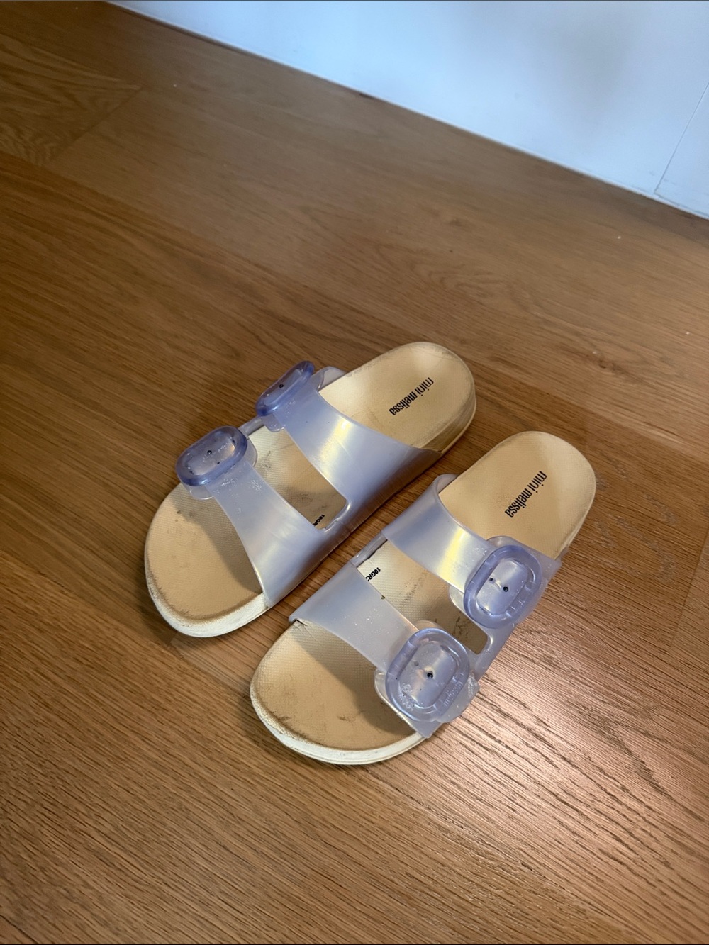 Mini Melissa Translucent Double-Buckle Slide Sandals